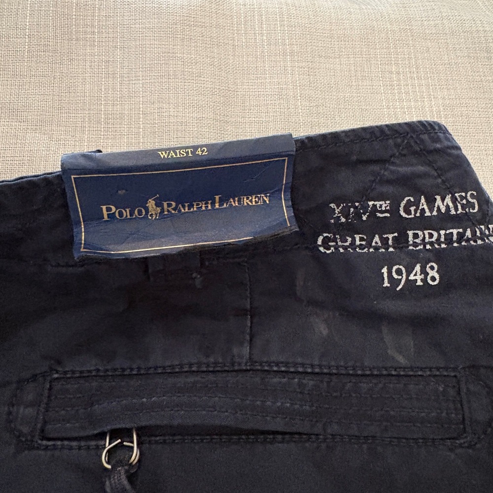 Polo Ralph Lauren Mens Navy Blue 1948 Olympic Games Cargo Shorts 42 NWT Gorpcore - Picture 9 of 16